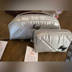 Lug Bobsled & Choo Choo Mini eyeglass and pill case set. Metallic Silver. NWT